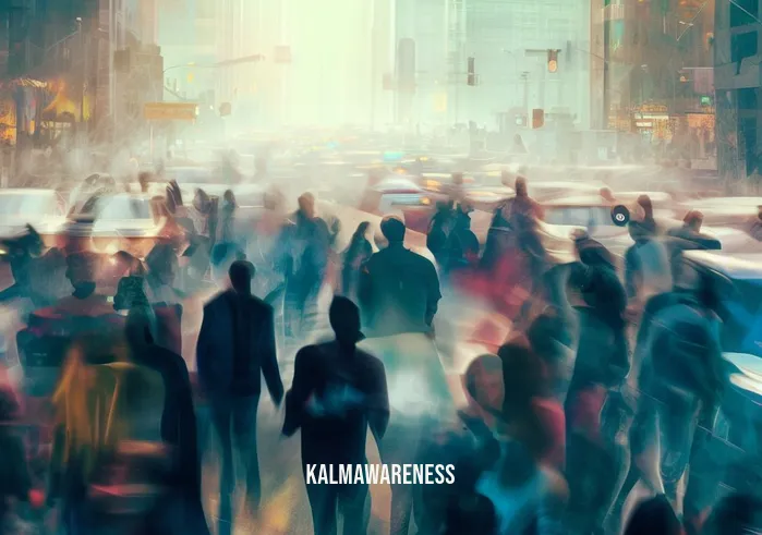 no be _ Image: A crowded, bustling city street filled with people rushing in different directions, creating a chaotic scene.Image description: Pedestrians in a hurry, traffic jams, and the city