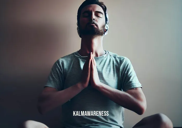 one mindfully _ Image: A person sitting cross-legged on a yoga mat, eyes closed, practicing deep breathing and meditation. Image description: A serene individual finding inner calm through meditation.