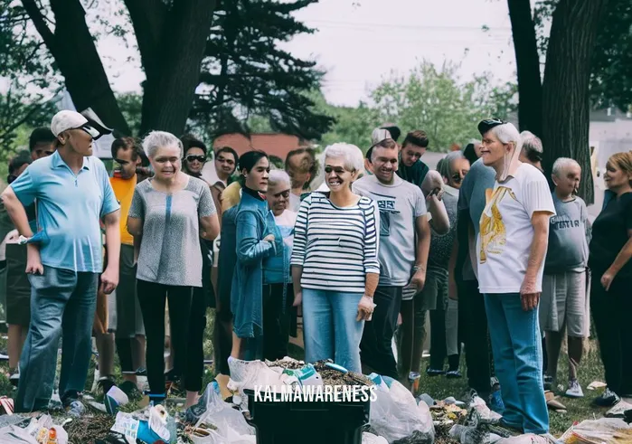 planet mindful magazine _ Image: A group of concerned citizens gathering for a clean-up in a litter-strewn park. Image description: Community members coming together to address the litter problem in their local park.
