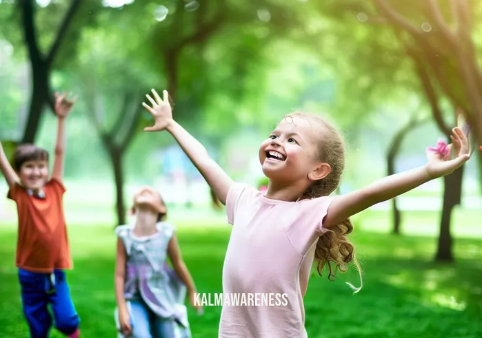 planet mindful magazine _ Image: Children playing in the now lush park, breathing fresh air and smiling. Image description: Happy children enjoying a revitalized park, symbolizing the positive impact of environmental efforts.