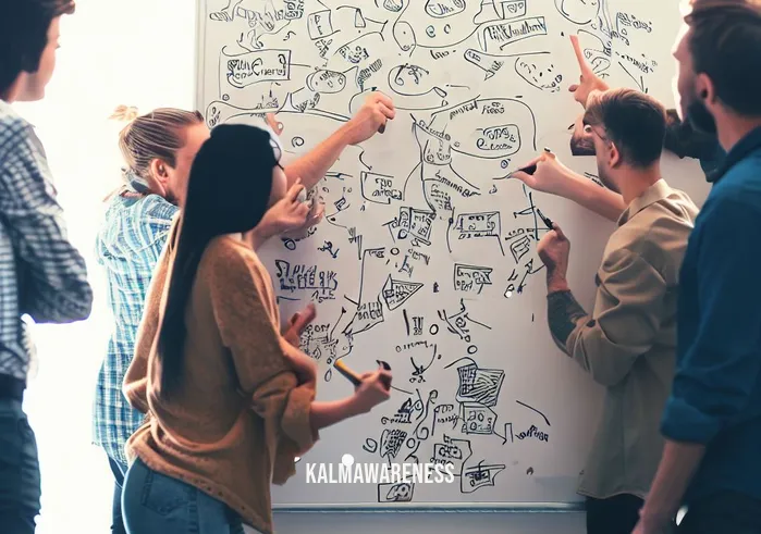 ronald d siegel _ Image: A group of individuals brainstorming around a whiteboard, sketching solutions.Image description: A collaborative atmosphere as a diverse group of individuals stands around a whiteboard, sketching out potential solutions and exchanging ideas with enthusiasm.