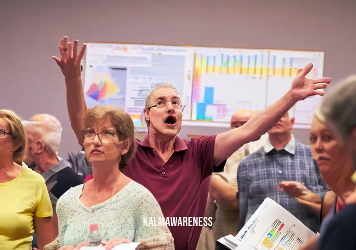 smookler _ Image: A concerned group of citizens gathered at a town hall meeting. Image description: Residents voice their worries about the deteriorating air quality, gesturing passionately to charts and data on display.