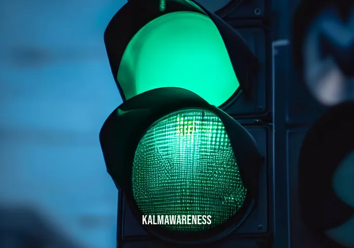 stop think observe proceed _ Image: Green traffic light illuminating, signaling pedestrians and cars to proceed safely.Image description: Glowing green traffic light, everyone ready to move forward.