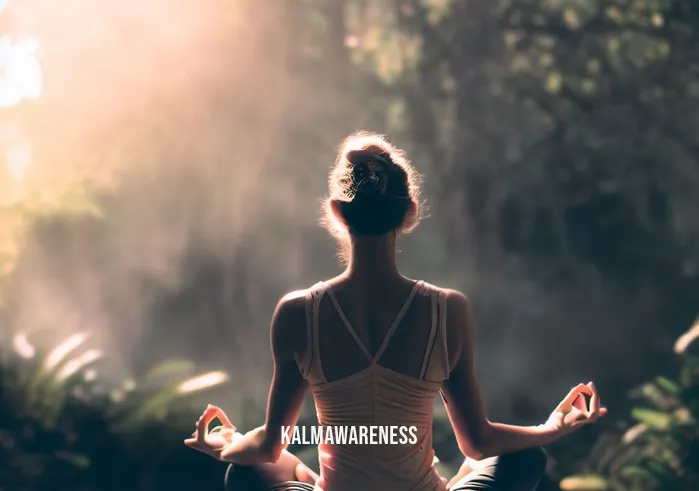 the way of mindfulness _ Image: The person is practicing yoga in a peaceful natural setting, connecting with nature and finding inner calm. Image description: The person practicing yoga outdoors in a serene natural environment.