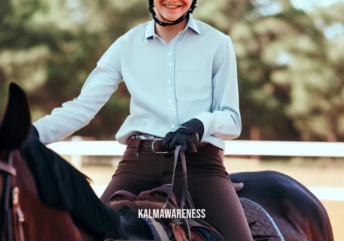 to keep your seat when riding a horse the tendency is to _ Image: The rider is back in the saddle, confidently riding the horse with proper form.Image description: The rider sitting confidently in the saddle, reins in hand, and a smile of achievement.