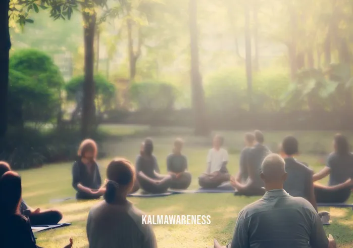 watch programa de reduccition de estrtios basado en mindfulness videos _ Image: A group of people sitting in a circle in a serene park, engaging in a mindfulness meditation session led by an instructor.Image description: The environment shifts to a peaceful park, where individuals come together to learn mindfulness techniques under the guidance of an experienced instructor.