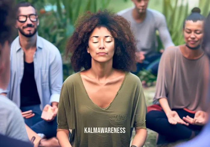 what do we call awareness of our environment and ourselves? _ Image: A group of diverse individuals gathered in a circle, practicing meditation in a peaceful garden.Image description: A circle of people, eyes closed, practicing mindfulness meditation, fostering awareness.