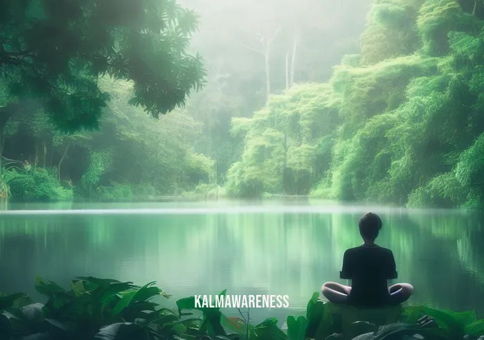 will kabat zinn mft _ Image: A serene and peaceful nature scene, a person meditating by a tranquil lake with lush green surroundings.Image description: A serene lake surrounded by lush greenery, a person sitting cross-legged in meditation by the water