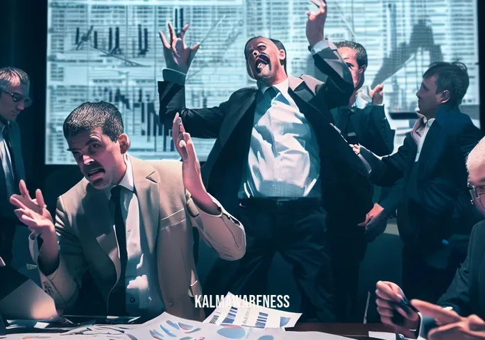 zins definition _ Image: A crowded boardroom with frustrated executives, pointing at confusing financial reports.Image description: Tense executives in business attire, gesturing at charts and numbers projected on a screen.