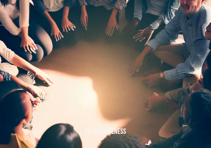 act with great feeling _ Image: A group of diverse individuals gathered in a circle, engaged in a heartfelt conversation. Image description: People from different backgrounds and ages coming together in a circle, sharing their thoughts and feelings with empathy.