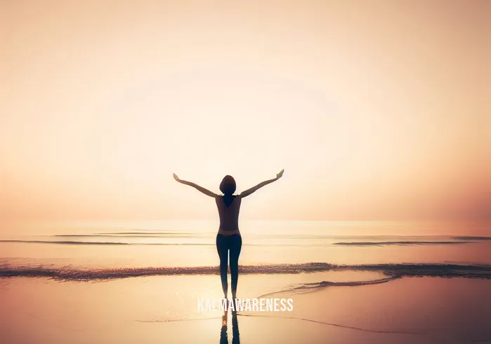 guided stretching meditation _ Image: A tranquil beach at sunrise, people in a yoga pose with arms outstretched.Image description: On a tranquil beach at sunrise, people gracefully stretch and meditate, their arms outstretched in harmony with the gentle waves.