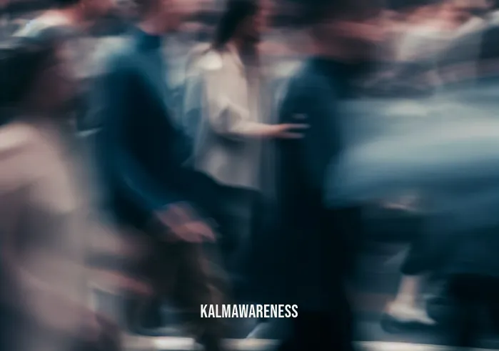 loving kindness meditation 5 minutes _ Image: A busy city street during rush hour, people rushing past each other without much interaction.Image description: A crowded urban scene with people walking hurriedly, absorbed in their own thoughts and tasks.