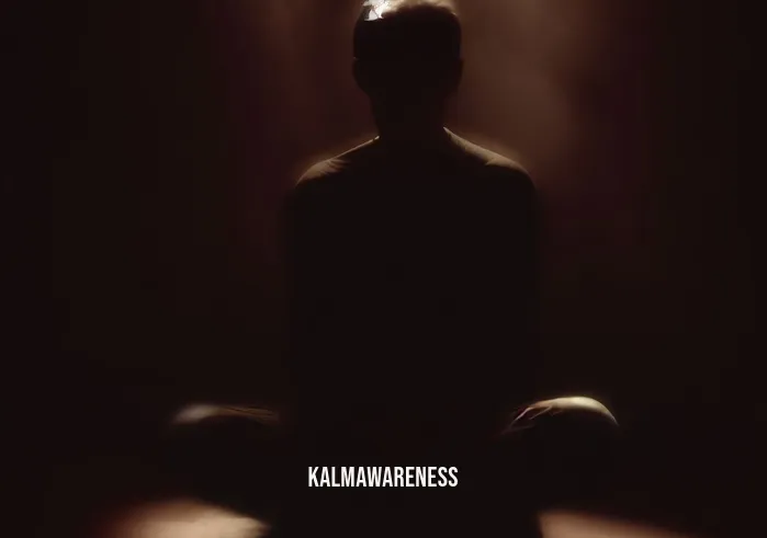 guided meditation to resolve old issues _ Image: A dimly lit room with a person sitting cross-legged, looking troubled. Image description: The room is filled with shadows, and a person sits in meditation, their face reflecting inner turmoil.