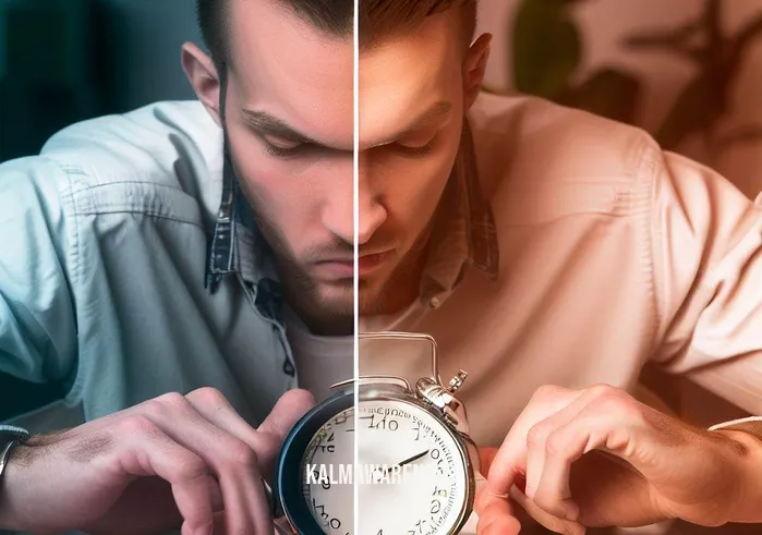 seven minute mind _ Image: A split-screen showing the person engaging in a focused work session, using a timer to allocate tasks in short, manageable intervals.Image description: Implementing the technique of breaking tasks into smaller chunks and working with heightened focus, boosting productivity and confidence.