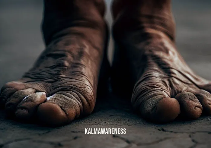 soles of the feet meditation _ Image: A close-up shot of a person