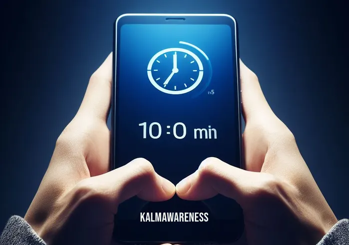 10 minutes of silence _ Image: A close-up of a smartphone showing a timer set for 10 minutes.Image description: Hands holding the phone, ready to start the timer as a symbol of the beginning of silence.