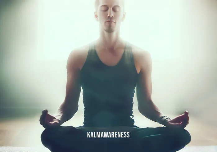 the mindful.movement _ Image: A person in workout clothes sitting cross-legged on a yoga mat, eyes closed, in a serene room with soft natural light.Image description: Amidst the chaos, a glimmer of change emerges as the person takes a mindful pause, embracing stillness and seeking inner calm through meditation.