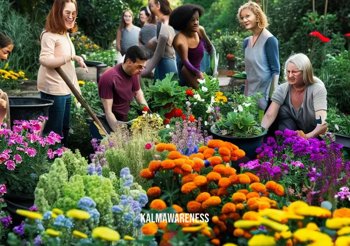 is nature made calm and relax safe _ Image: A community garden filled with colorful flowers and smiling gardeners. Image description: The community comes together to cultivate a vibrant garden, fostering a sense of belonging and relaxation.