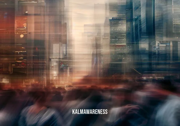 arcturian energy _ Image: A bustling city skyline with people hurrying along the streets, their faces marked with stress and fatigue.Image description: Amidst the concrete jungle, the city pulses with frenetic energy. The crowds move with purpose but also carry an air of tension and disconnection.