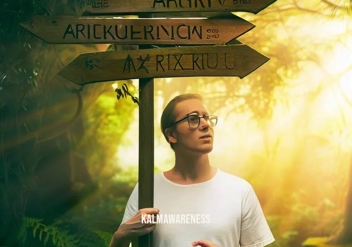 arcturian reiki _ Image: The same person is now outdoors, standing in a serene garden with a puzzled expression. They are looking at a signpost that points towards various directions labeled "Arcturian Reiki." The sunlight breaks through the trees, hinting at a new perspective.Image description: Seeking answers, the person ventures into nature, hoping to find clarity. The signpost represents the choices they must make on their healing journey, illuminated by the rejuvenating touch of sunlight.
