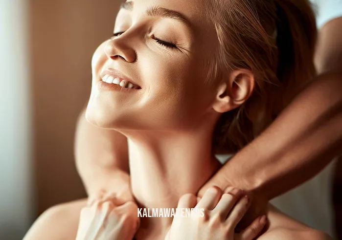 crystalline body activation _ Image The person receiving a massage from a professional therapist, who is kneading their tense shoulders with a focused expression.Image description In a serene spa environment, a skilled therapist works on the person