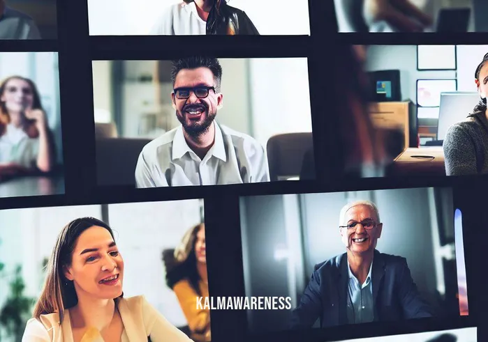 cut connection _ Image: A group of people engaged in a video conference, all smiling and nodding as they interact seamlessly despite being in different locations.Image description: Virtual meeting on screens displaying people from diverse locations, all wearing smiles as they interact effortlessly, representing the power of seamless digital connections.