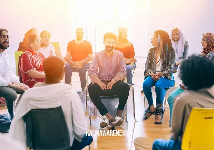 cutting connection _ Image: A diversity workshop where participants from various backgrounds share their experiences.Image description: In a brightly lit conference room, people from diverse backgrounds sit in a circle of chairs. The atmosphere is welcoming, and participants take turns speaking, sharing their personal stories and experiences.