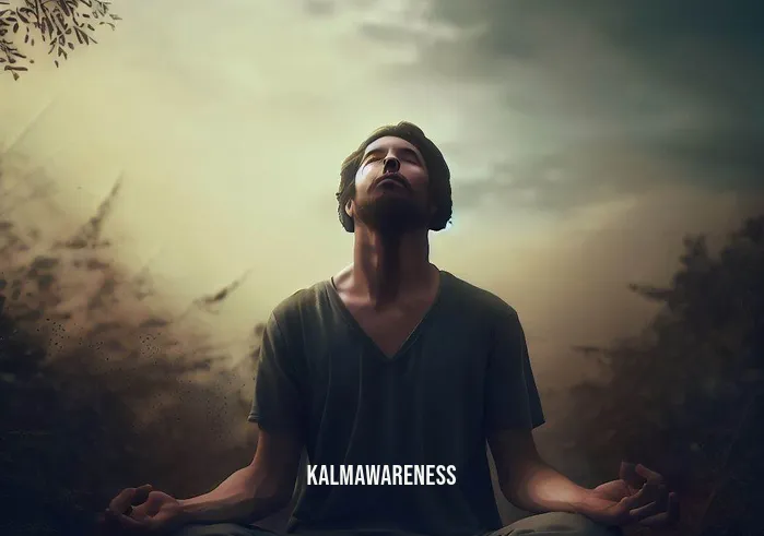 is it normal to cry during meditation _ Image: The person is shown in a different environment, outdoors surrounded by nature, still meditating. The tears have stopped, and their face is calmer, reflecting a sense of acceptance.Image description: Beneath the open sky and amid the rustling leaves of nature, the meditator sits in contemplation, a newfound sense of tranquility replacing the earlier turmoil.