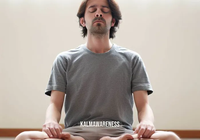 mindful movement sleep meditation _ Image: The person is shown practicing a sleep meditation technique, sitting cross-legged on the yoga mat with closed eyes and a serene expression.Image description: Seated comfortably on the yoga mat, the person adopts a cross-legged position. With eyes closed and a serene expression, they engage in a sleep meditation technique, finding a moment of inner calm.
