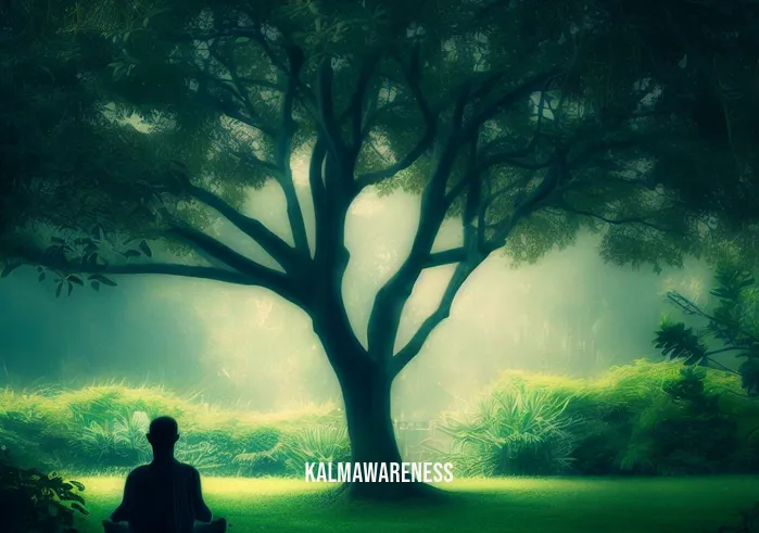 4 minute guided meditation _ Image: A serene park with a person meditating under a tree. Image description: The individual finds solace in nature, surrounded by lush greenery during meditation.