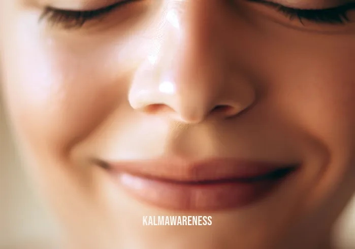 4 minute guided meditation _ Image: A close-up of a calm, smiling face with closed eyes. Image description: The person