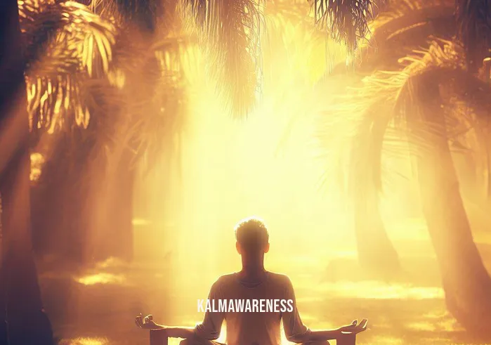 4 minute meditation _ Image: A tranquil park, bathed in golden sunlight, with a person sitting cross-legged on a bench, eyes closed, and palms upturned.Image description: A serene natural setting, with a person finding solace in meditation amidst the peaceful ambiance.