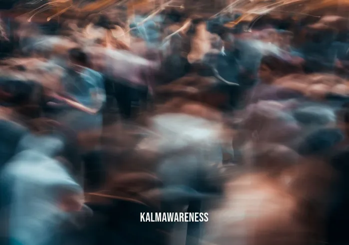 black history month meditation _ Image: A bustling urban street during rush hour, people rushing by in a frenzy. Image description: The chaotic city scene, a sea of people in motion, engulfed in their daily lives.