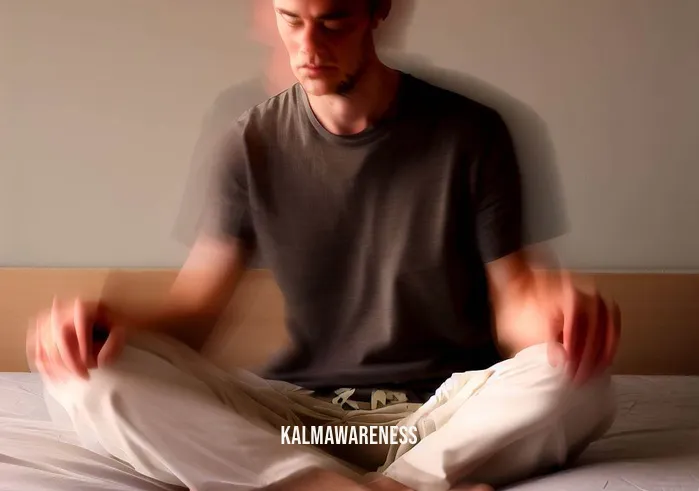 can you meditate laying down _ Image: The same person now attempting to meditate on their bed but fidgeting, clearly struggling to find comfort in the horizontal position. Image description: The person on the bed, trying to meditate, but their restlessness is evident as they keep shifting.