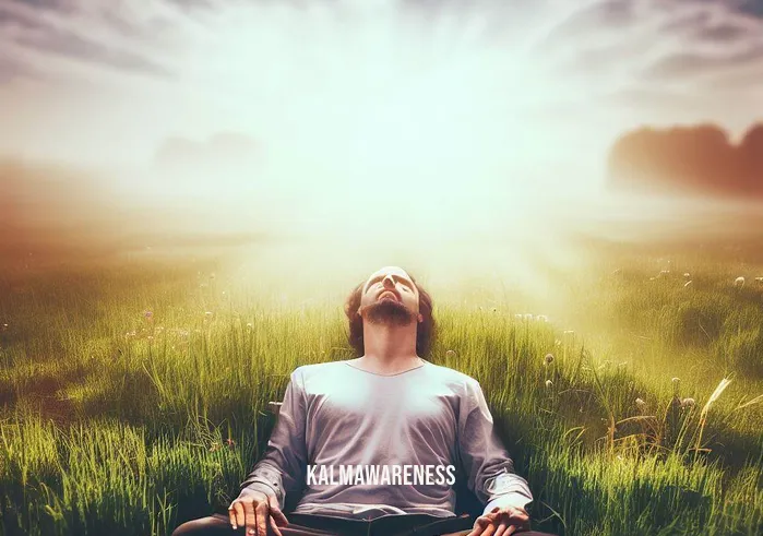 can you meditate laying down _ Image: Transition to a serene outdoor setting with a person lying on a grassy meadow, their eyes closed in deep meditation. Image description: A peaceful meadow with the person finally achieving a state of relaxation, meditating comfortably.