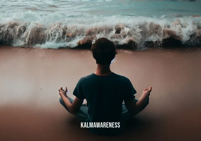 can you meditate lying down _ Image: The person is now meditating comfortably on a beach, lying on the sand. Image description: The sound of gentle waves and the fresh sea breeze provide serenity as they meditate peacefully.