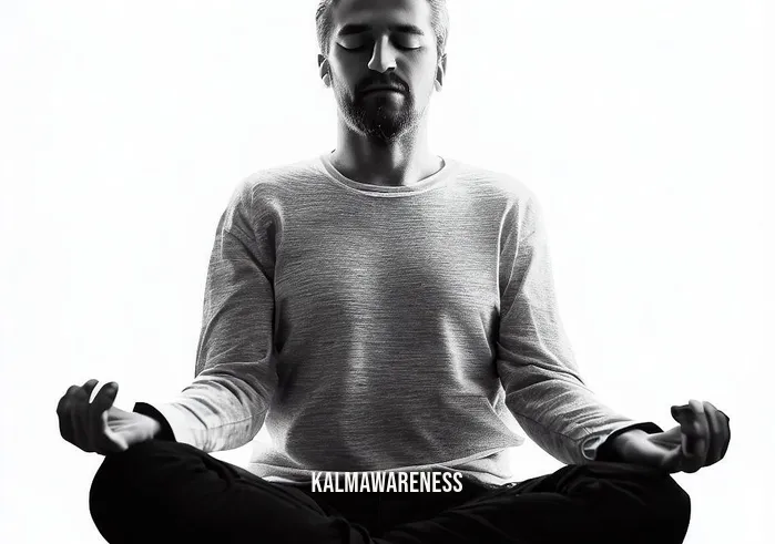 chit shakti meditation for success _ Image: The same person now sits cross-legged on a meditation cushion, eyes closed, attempting to find inner calm.Image description: The same person, now sitting peacefully on a meditation cushion, eyes closed, seeking inner peace.