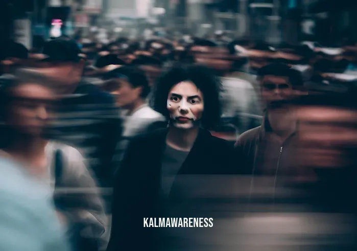 compassionate smile _ Image: A crowded urban street filled with people rushing past each other, their faces filled with stress and indifference.Image description: Amidst the bustling chaos of a city, people walk with downcast eyes, lost in their thoughts, and seemingly disconnected from one another.