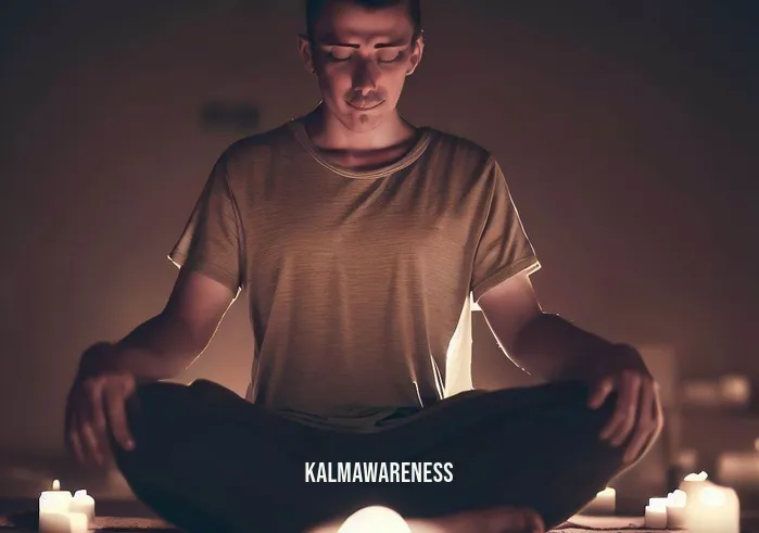 itching during meditation _ Image: A person sitting cross-legged on a meditation cushion, surrounded by soft candlelight. Their eyes are closed, and their hands rest on their knees. A peaceful atmosphere pervades the room.Image description: Amidst serene surroundings, a meditator sits in stillness, attempting to find inner calm. The flickering candles cast a gentle glow, creating a soothing ambiance that encourages focus and relaxation.