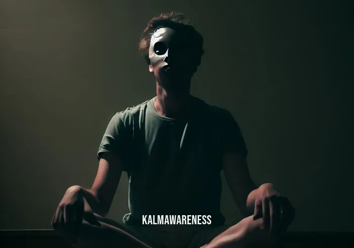 falling back to sleep meditation _ Image: The individual sits up, legs crossed, and closes their eyes, attempting to meditate.Image description: In the dim room, the person has adopted a meditative posture, seeking inner calm. Their hands rest on their knees as they begin their journey towards tranquility.