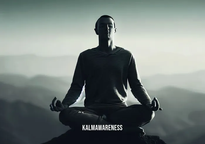gay meditation _ Image: The individual is now alone on a mountaintop, meditating peacefully with a serene expression, completely at ease.Image description: In solitude atop a mountain, they meditate, finding inner tranquility and contentment.