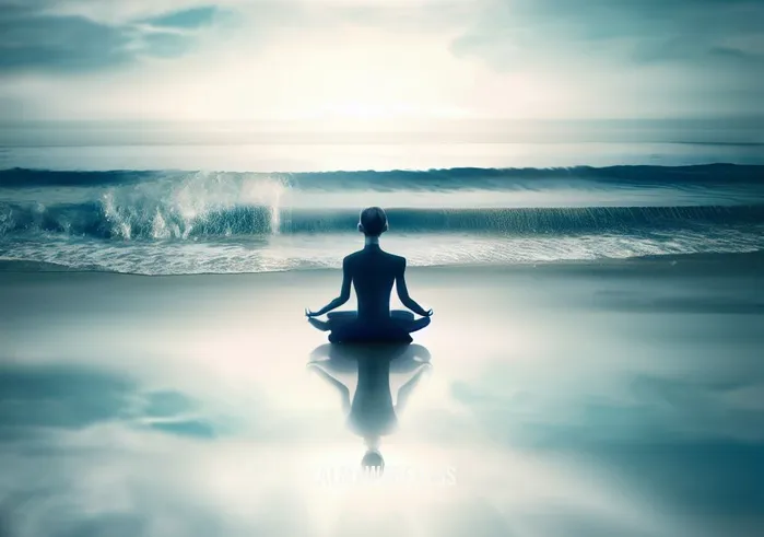 12 minute guided meditation _ Image: A peaceful beach scene with gentle waves, and the person meditating in a lotus position, fully immersed in their practice.Image description: The meditator has found inner peace, mirroring the serene beauty of the ocean before them.