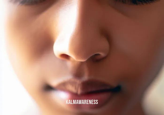 akasha meditation _ Image: A close-up of the person practicing Akasha meditation, eyes closed, and a serene expression on their face.Image description: A close-up of the person in meditation, eyes gently closed, wearing a peaceful expression on their face.