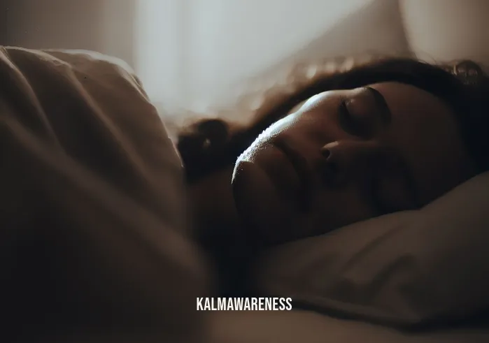 5 minute guided meditation for sleep _ Image: Soft, soothing music fills the room as the individual lies peacefully in bed, eyes closed, drifting into a peaceful slumber. Image description: With soft, soothing music filling the room, the individual lies serenely in bed, eyes closed, as they begin to drift into a peaceful and rejuvenating slumber.
