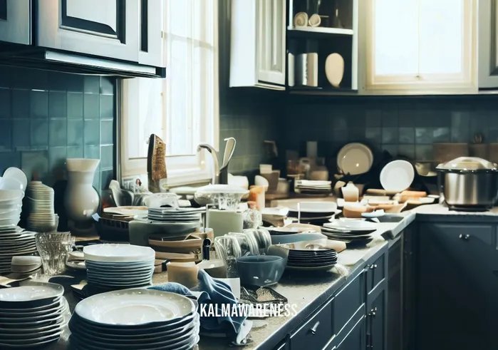 find the beauty in everyday _ Image: A beautifully organized and clean kitchen, with neatly arranged dishes, gleaming countertops, and a sense of order.Image description: The transformation is striking, as the kitchen now radiates cleanliness and order, creating a visually pleasing environment.