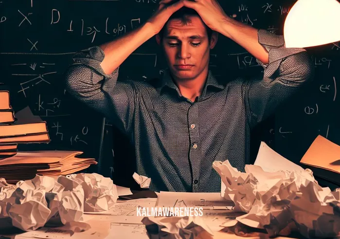 is curiosity a feeling _ Image: A cluttered desk with scattered papers and a puzzled person staring at a complex equation.Image description: A messy desk with crumpled papers, books, and a person scratching their head while looking at a challenging mathematical problem.