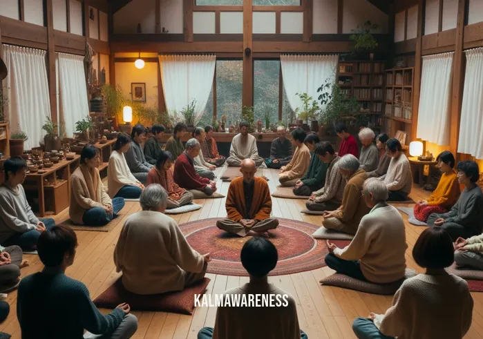 map of cultures that meditate _ Image: A community center, people from different backgrounds practicing meditation together.Image description: Inside a welcoming community center, individuals from diverse cultures meditate together, fostering unity.