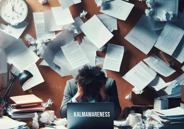 bob stahl mindfulness _ Image: A cluttered and chaotic desk with papers scattered everywhere, symbolizing a stressed and overwhelmed state. Image description: A cluttered desk filled with papers, representing a disorganized and anxious mind.