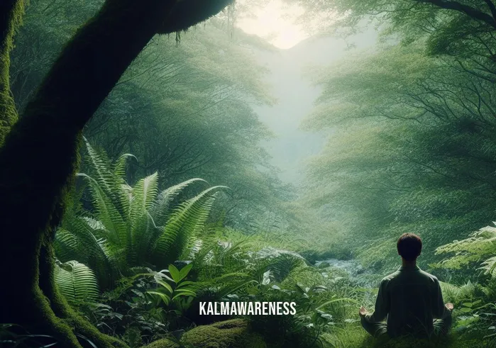 bob stahl mindfulness _ Image: The same person now in a serene natural setting, surrounded by lush greenery, fully immersed in mindfulness practice. Image description: The individual in a tranquil forest, deep in mindfulness, connecting with nature.