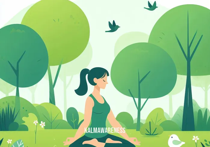 a mindfulness based stress reduction workbook _ Image: A person practicing yoga in a lush, green park, surrounded by trees and chirping birds, with a relaxed expression.Image description: An individual finding solace in nature, practicing yoga as a part of stress reduction.